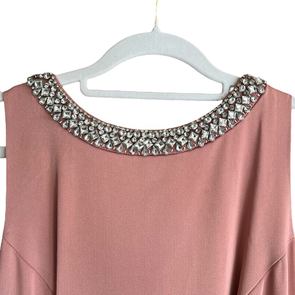 NWT Ieena for Mac Duggal Rose Pink Embellished Neck Trumpet Gown Size 10 #49093 - Picture 6 of 11